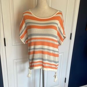 NWT Fate “Tie One On” Poncho Style Beach Summer Cover Up Sweater Large‎
